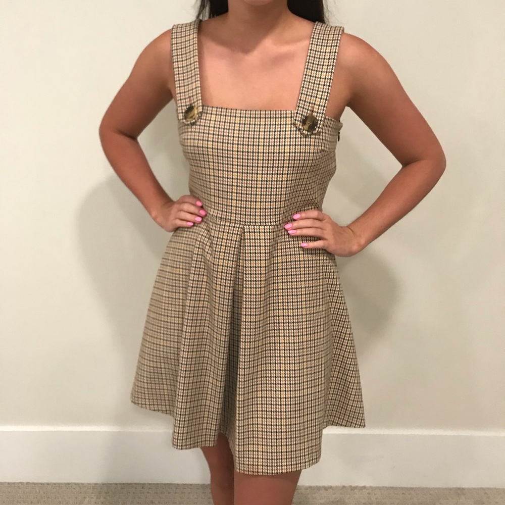 Zara Mini Dress Plaid Overall